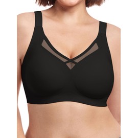 Brabalas Wireless Bras for Women Support Bras for Women Full Coverage and Lift Bralettes for Women 36C Black