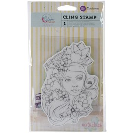 Prima Marketing Bloom Cling Rubber Stamps, 4 by 6-Inch, Girl Paige