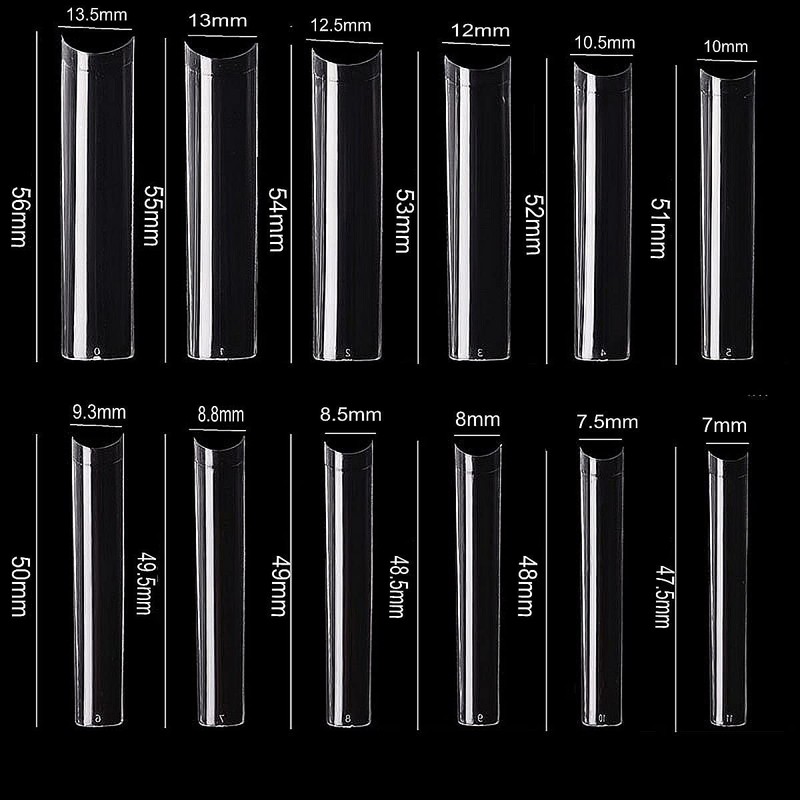 JZK 240x XXXL Clear Half Cover Extra Long Square Nail