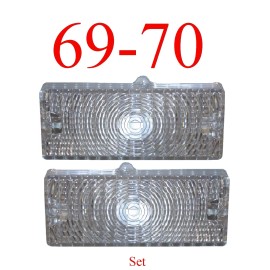 Key Parts 69 70 Chevy 2Pc Clear Parking Light Set L&R C/K, In Grill, Truck Suburban Blazer
