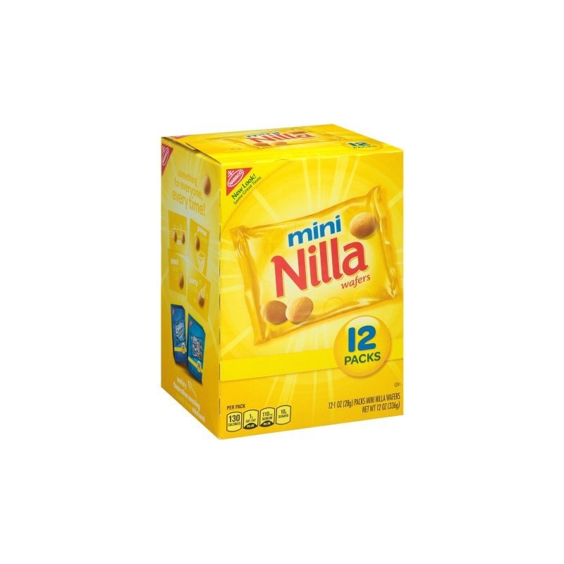 Nabisco Nilla Mini Wafers, Individual 1 oz Packages , 12