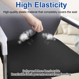 OddMart Universal Stretch Office Chair Cover, Spandex Computer Gaming Rotating Chair Slipcover Cover Elastic Dining Seat Cushion Covers Protectors Washable Removable Seat Protector (Black)