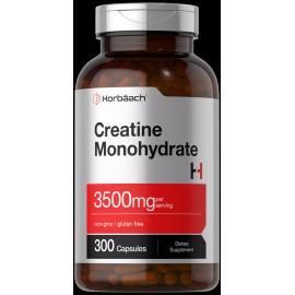 Horbäach Creatine Monohydrate Capsules | 3500mg | 300 Count | Non-GMO | by Horbaach