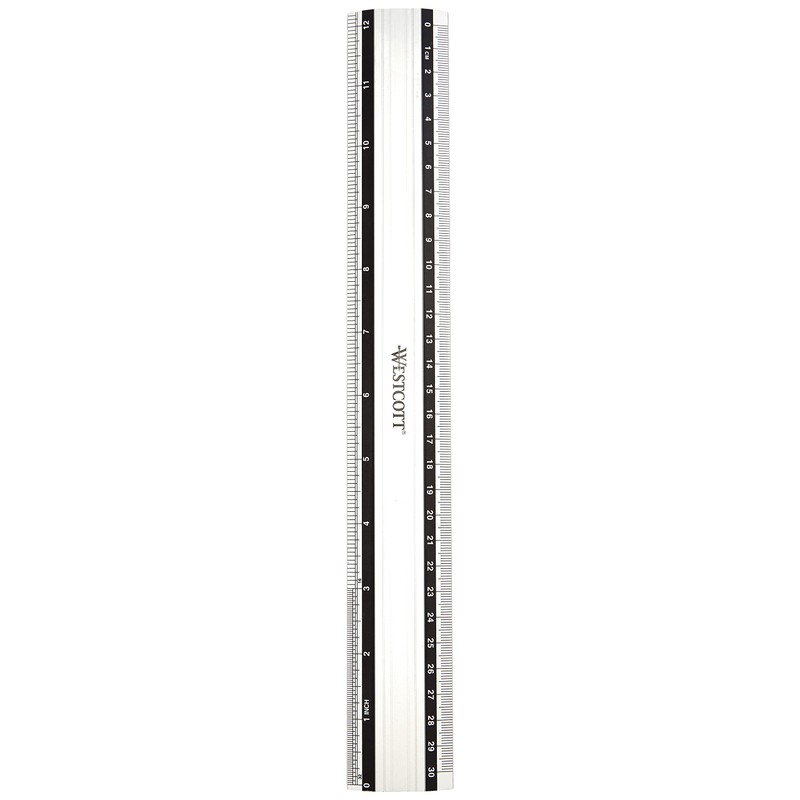 Westcott E-10191 00 12"/30cm Aluminum Ruler