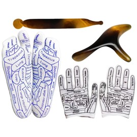 1 Pair Acupuncture Massage Socks, 2 Massagers, 1 Pair Massage Gloves, Foot Massage Set, Acupuncture Pull Sock Gloves, Elastic Massage Gloves