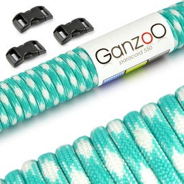 Ganzoo Paracord 550 Rope + 3 x Click Fastener for Bracelet, Lead, Collar, Starter Set