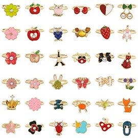 SOTOGO 36 Pieces Little Girl Rings Jewelry Rings Girl Pretend Play Rings and Dress up Rings, Little Girls Gift