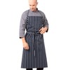 Chef Works A100-NCS English Chef Apron, Navy Chalk Stripe