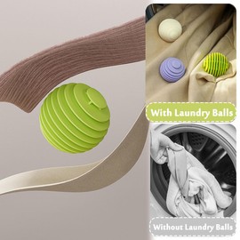 Bmeigo 3PCS Tumble Dryer Balls, Reusable Laundry Ball for Washing Machine Rubber Non-melt Soft Energy Saving Clothes Washing Balls for Home Dormitory(Green, Purple, Yellow)