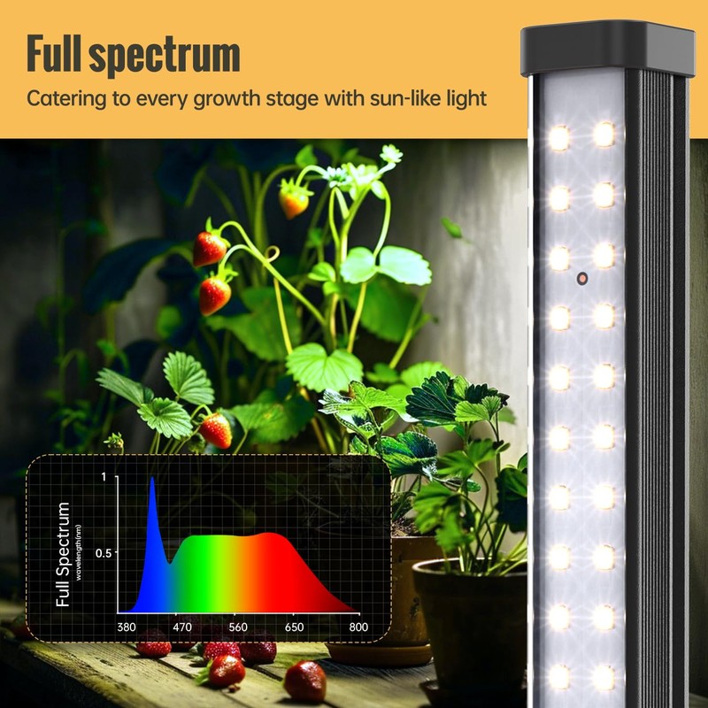 SpeePlant Vertical Grow Light, 72 LEDs Full Spectrum Light Bar,