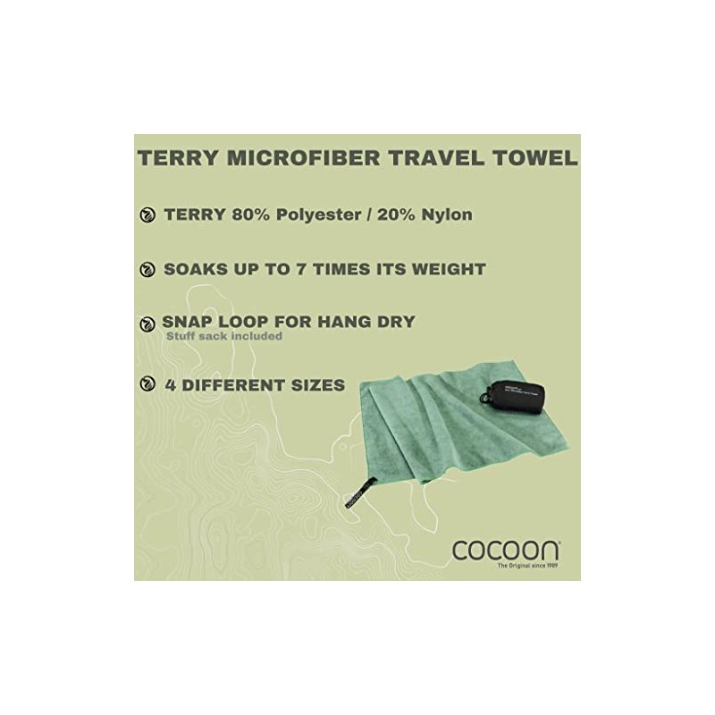 Cocoon Terry Towel Light Microfibre Towel, s