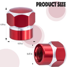 MEAJOO 6PCS Car Tire Valve Stem Caps, with Rubber O-Ring,Corrosion Resistant Leak-Proof, Aluminum Universal Wheel Tyre Stem Covers for Cars, SUV, Trucks, Bikes, Motorcycles, Bicycles(Red)