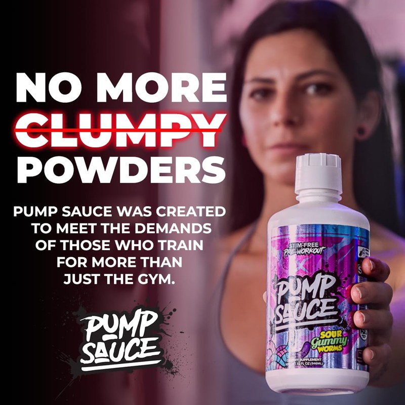 Pump Sauce Pre-Workout - 32 oz, Sour Gummy Worms, No