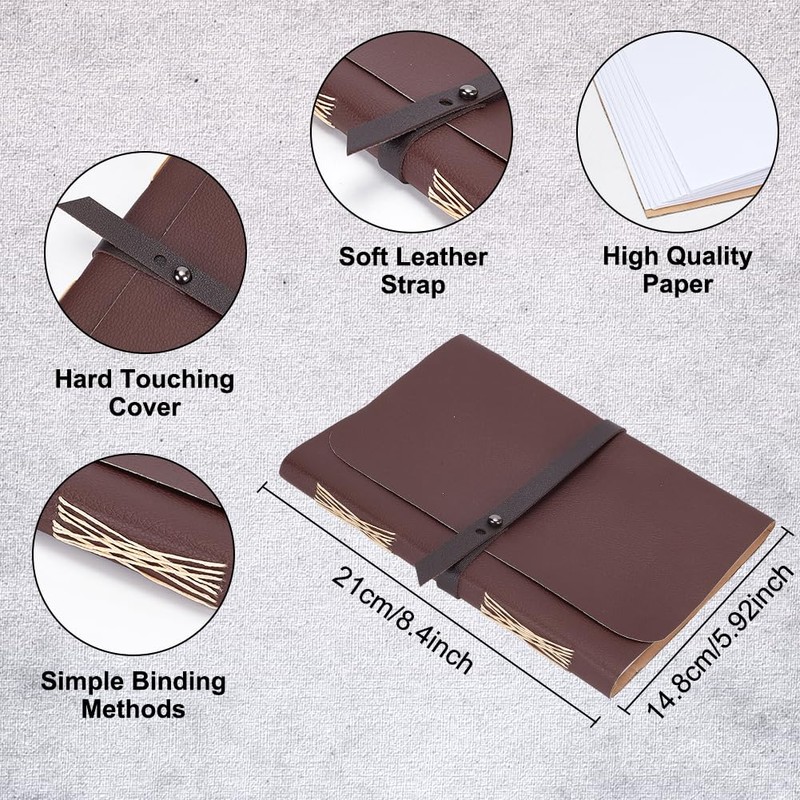 WEBEEDY 89Pcs Bookbinding Kit for Beginners DIY Leather Journal Bookbinding