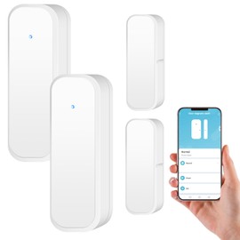 WiFi Door Sensor, Set of 2 Door Alarm Sensors, Intelligent Door Open/Closed Detectors, Smart Tuya Door Sensor, Free Wireless Window Sensor App Notification for Shed (WiFi + Bluetooth)