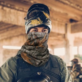 HYOUT Tactical Neck Scarves Woodland Camo Scarf Desert Shemagh for Outdoor Sports