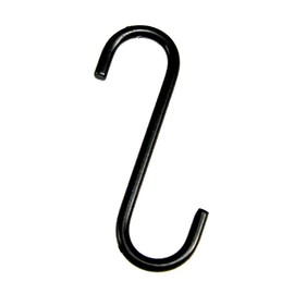 Garden Artisans 4 Inch S Hook Black Coated Forged Steel with 1 Inch Openings - Single