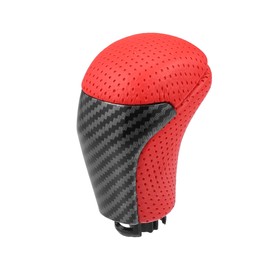 Partuto Gear Shift Knob - Car Inner Gear Shifter Knob - for Toyota Tacoma 2016-2022 Faux Leather Plastic Red - 1 Pc