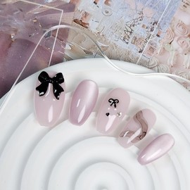 Daily Ribbon Nail Tips - Oval / 데일리 리본 네일팁 - 오발