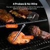 Wireless Meat Thermometer Digital with 4 Probes, Food Kitchen Thermometer