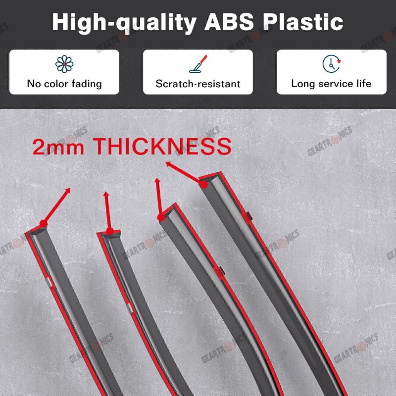 GEARZAAR For 2013-2017 Honda Accord Chrome Trim Window Visors Vent