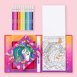 Tiger Tribe Colour By Numbers (Unicorn Dreaming) - Kids Art Set with 34 Colouring Pages & 10 Marker Pens In Magnetic Storage Box, Crafting Gifts For Children, Age 4 Years Old +
