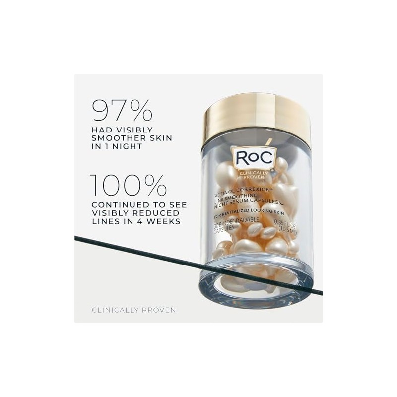 RoC Retinol Correxion Line Smoothing Night Retinol Serum, 30 Capsules