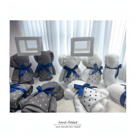 ALOeu Decorative Towels for Bathroom Kitchen Set of 3 Cute Bear Decor Hand Towels 100% Turkish Cotton - Housewarming Wedding Gift for Women - 13 x 30 in (White), medium-sized