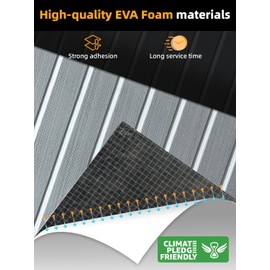 FOCEAN Boat Flooring EVA Foam Boat Decking Faux Teak Marine Flooring Boat Mat Boat Carpet Sheet for Motorboat RV Yacht Kayak Surfboard, 94.5''x 23.6'', Grey+White Lines