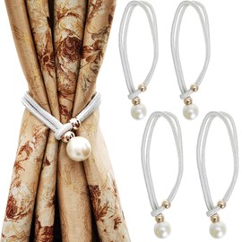 Envibe Curtain Tiebacks, 4 Pack Adjustable Curtain Ropes Suitable for Inside and Outdoor Curtains, Easy to Tie and Untie. (White)