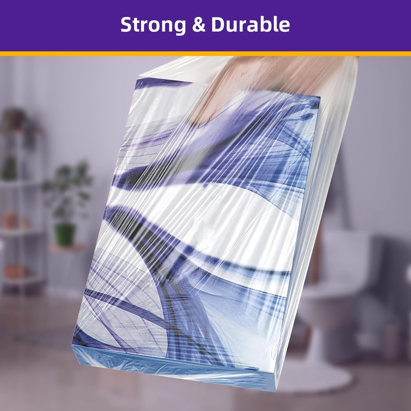 8-Gallon Trash Bags Bathroom Trash-Bags - Medium Unscented Clear White