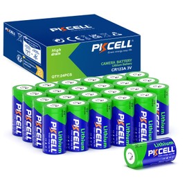 PKCELL CR123A 3V Lithium Battery 24-Pack 123A Batteries Lithium Battery CR17345
