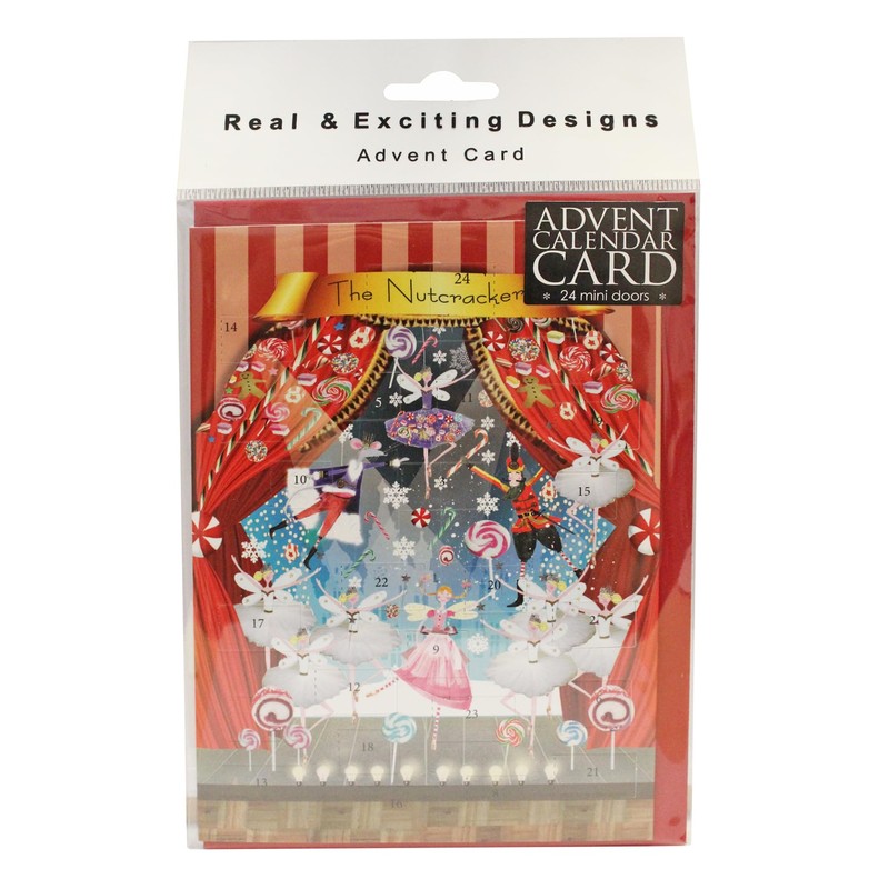 Christmas Card Advent Calendar with Red Envelope - The Nutcracker