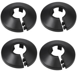 10 Pcs 16mm Plastic Radiator Pipe Covers Black Pipe Collars Split Plastic Lightweight Escutcheon Cover Plate for Wall Pipe Tube Decoration