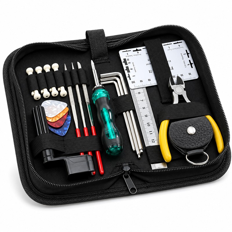 25/30-Piece Guitar Repair Tool Kit – Multi-Functional Guitar Maintenance Toolbox