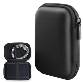 Festplattentasche - Tasche für Externe Festplatte, Eva-Hülle, Wasserdicht, Universelle Organizer für Festplatten, Powerbanks (Schwarz)