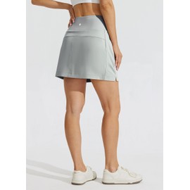 Willit - Faldas de golf para mujer, cintura alta, secado rápido, atlético, casual, bolsillos, Gris claro, 4