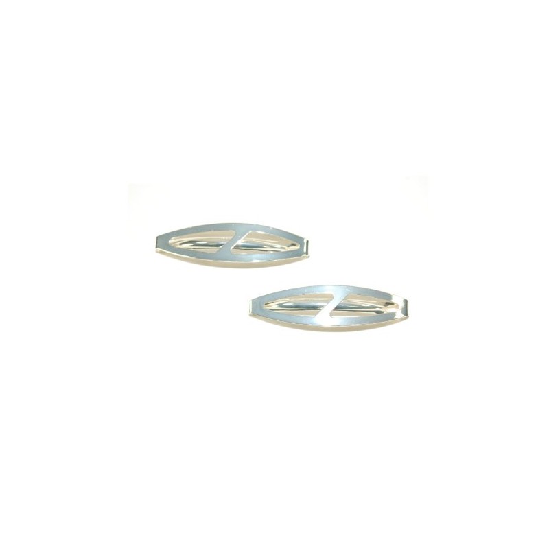 Pair of Oval Shaped Clip-in End Barrettes, Hair Slides with