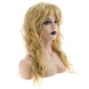 Baruisi Long Curly Wavy Blonde Wig with Bangs Synthetic Heat