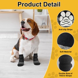 4PCS Dog Boots for Injured Paws,Dog Socks Paws Stop Licking,Non-slip and Durable to Prevent Claw Wear, Suitable for Hardwood Floors Indoor Walking (M)