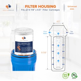 Aquaboon 5 Micron Water Filter 10 x 4.5 inch - String Wound Water Filter for Whole House System - Compatible with 84637, WPX5BB97P, PC10, 355214-45, 355215-45, WP10BB97P, WP5BB97P (6 Pack)
