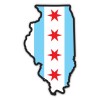 AK Stickers Chicago Flag Illinois State Shape Vinyl Sticker - SELECT SIZE - 3"