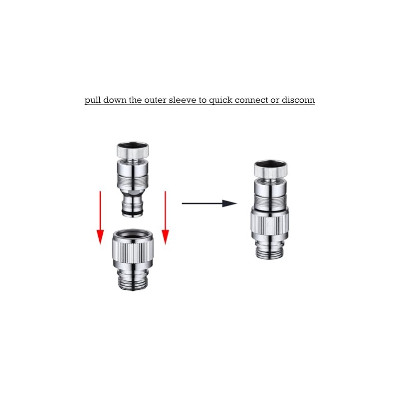 Kitchen Sink Faucet Quick Connector, Dishwasher Washer Snap Coupling Adapter,