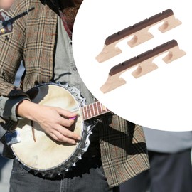 LT Easiyl Bridge Replacement Accessories, 4 Strings, Ebony Maple Banjo Bridge Compatible with Banjo Guitar Ukulele Pack of 2