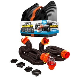 Camco Rhino RV Sewer Hose Kit - Includes RhinoFLEX 20-ft Sewer Hose & Sidewinder 20-ft Sewer Hose Support - Superior RV Tank Dumping (39799)