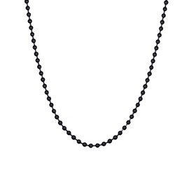 VNOX Dog Tag Chain Necklace - Stainless Steel Military Dog Tag Chain for Men Women Bead Ball Necklace 2.4mm,24 Inches,Black