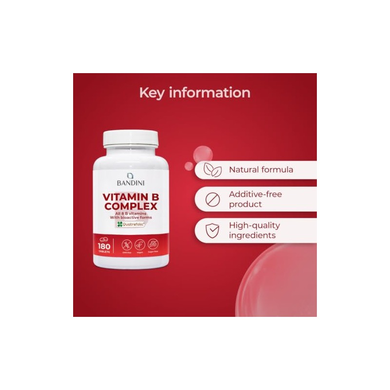Bandini® High Dose Vitamin B Complex | 180 Vegan Tablets