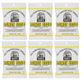 Claey's Lemon Drops Pack of 6 (6oz Bag) in a Bulk King of Sweets Bag