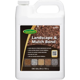 GreenThumb, Landscape and Mulch Bond, Mulch Glue for Landscaping, Rock, Pea Gravel & More, Non-Toxic, Ready-to-Use Mulch Binder Glue, 1 Gallon