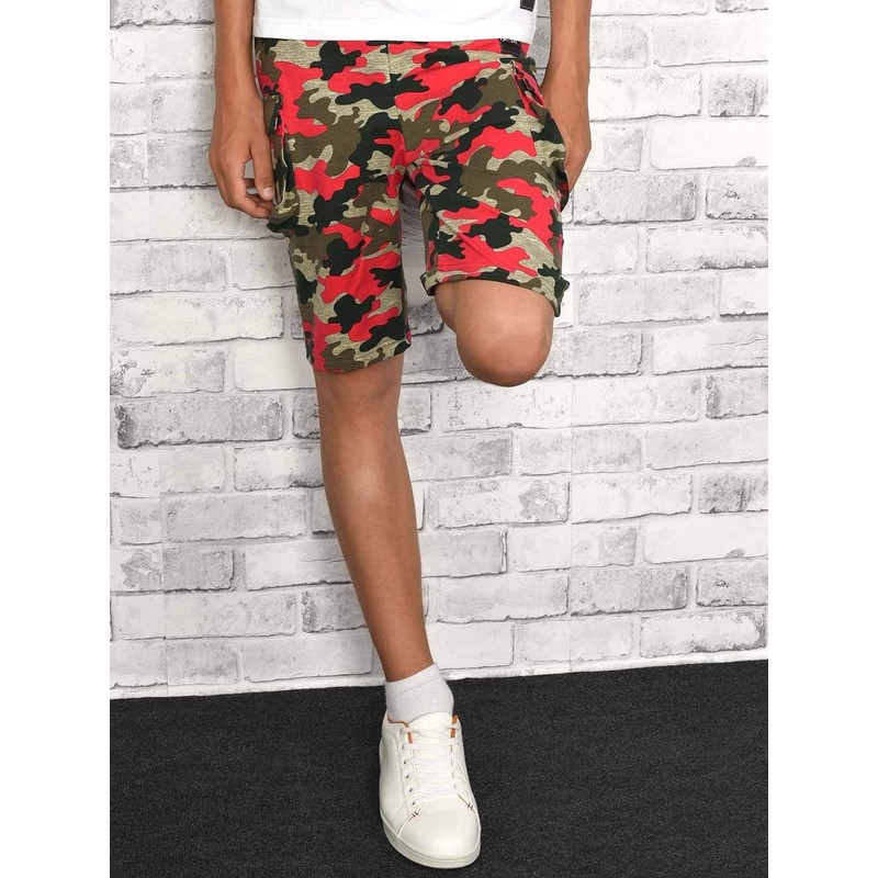BEZLIT 30079 Boys' Cargo Shorts, Red-camouflage